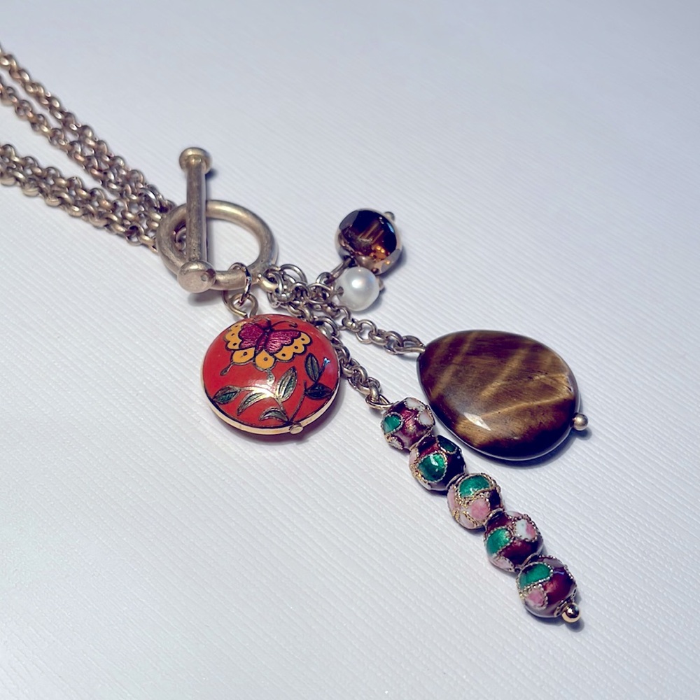Cloisonné charm necklace #2